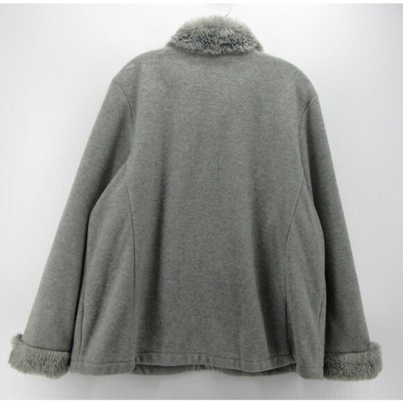 VINTAGE Susan Bristol Jacket 3X Plus Fleece Windbreaker Faux Fur Trim - Picture 7 of 11